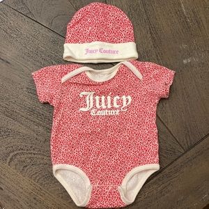 Juicy Couture Onesie & Hat 0-6 Months